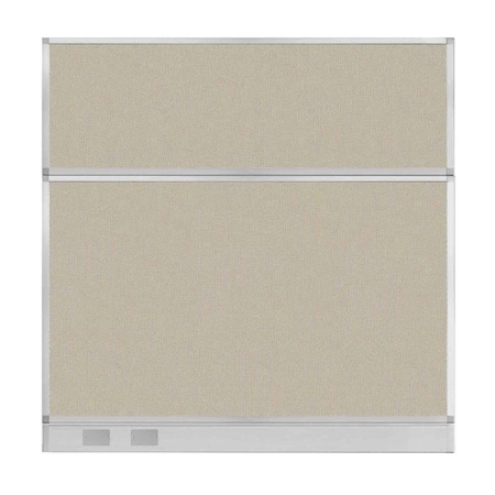 Versare Hush Panel Configurable Cubicle Partition 6' x 6' Sand Fabric w/ Cable Channel 1856345